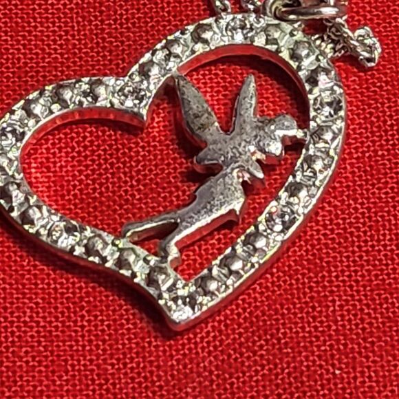 Disney Tinker Bell Silvertone Pendant Necklace - Picture 6 of 7